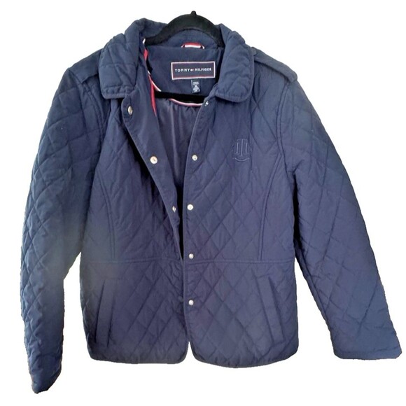 Tommy Hilfiger Jackets & Blazers - Tommy Hilfiger Quilted Jacket Women's XL Navy Blue Snap Front, Preppy